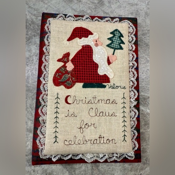 Handmade Other - Vintage 80’s Christmas Santa paisley Folk art photo album/recipe card holder EC